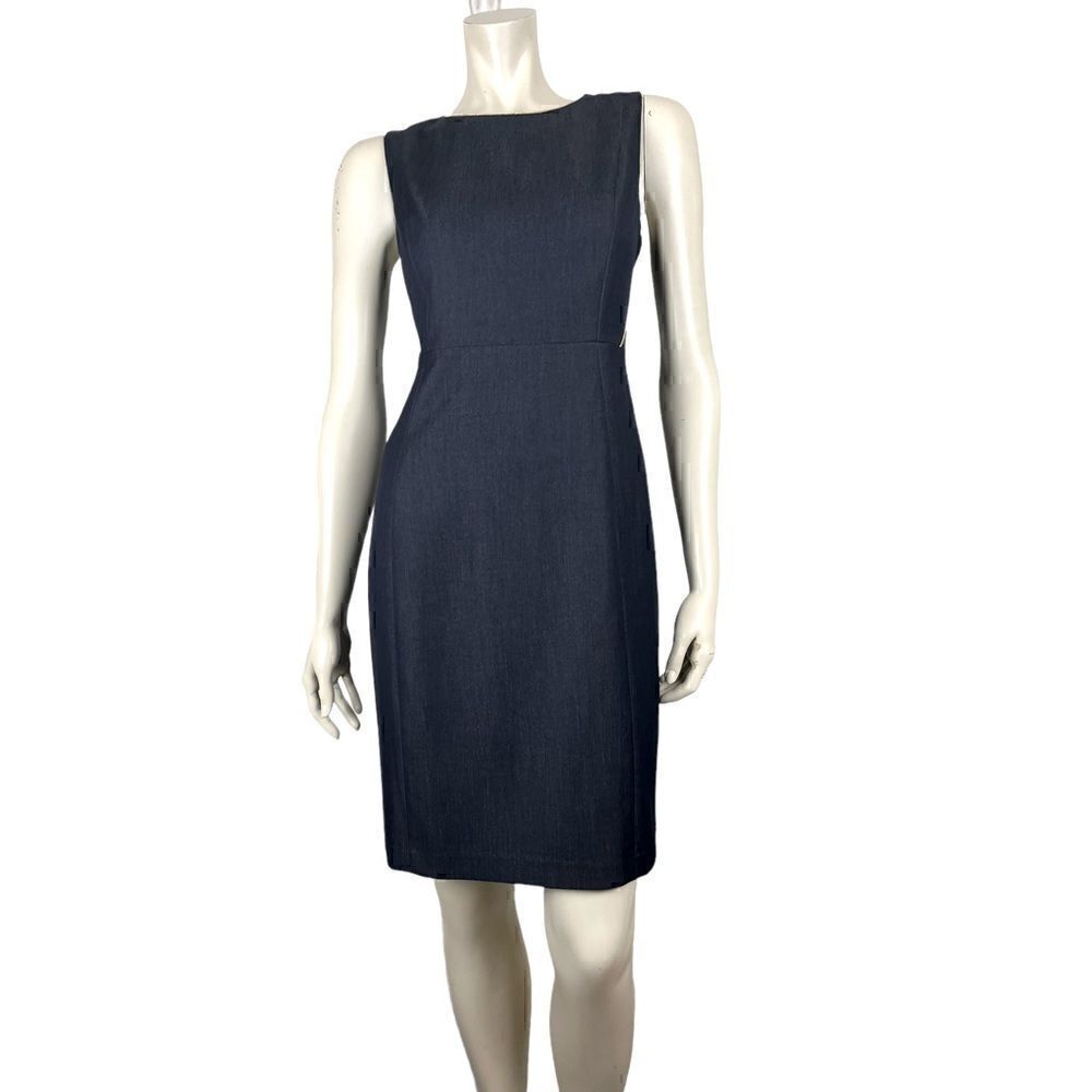 Slimming Tahari Sleeveless Black Sheath with Gold Accents NWOT Size 6